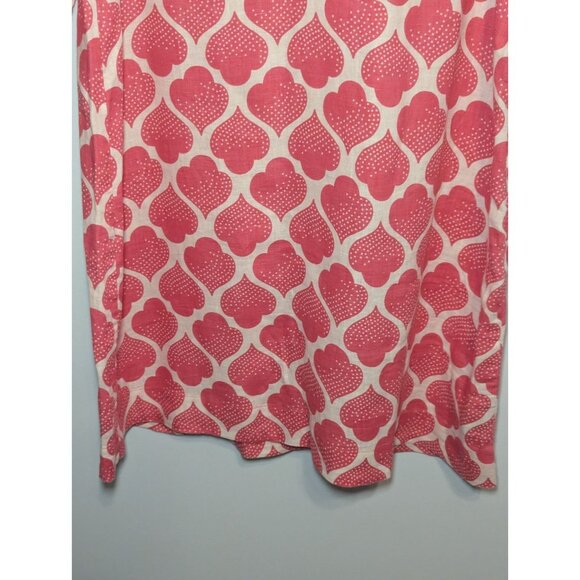 Boden Womens Pink & White Linen Tunic Dress Moroccan Print Size 14 Long - Picture 5 of 13